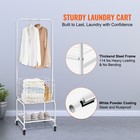 Uimoso Rolling Laundry Butler Laundry Cart With 4 Wheels   Hanging Rack Bathroom