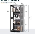 Amerlife Rgb Display Cabinet With Led Lights And Glass Shelves Black