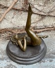 Bronze Woman Statue Lady Sculpture Marble Deco V Mavchi Rare Art Female Decor