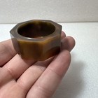 Vintage Tested Brown Yellow Swirl Catalin Bakelite Octagon Napkin Ring