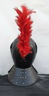 Black Medieval Barbute Helmet Roman Knight Armor Helmet With Plume