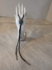 Turquoise   Sterling Silver Floral Design Bolo Tie Black Leather Navajo Read