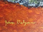 Vintage Folk Art Painting Creature In Tree Trunk  see It   Forest Signed