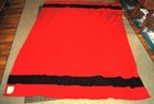 Vtg Witney Witnedown Blanket Red Black Stripe 60x84  1930 s Euc Wwii Era