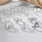 Vintage 925 Sterling Silver New Toe Rings - The Minimalist Collection Set Of 10
