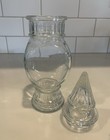 Vintage Wheaton Glass Drug Store Apothecary Jar 9 5    Footed With Pointed Lid