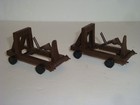 Marx Knights   Vikings Play Set   Lot Of 2 Catapults With 2 Matching Rock Piles