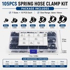 105pcs Spring Hose Clamps 6-14mm Constant Tension Fuel Line Vacuum Air Clamp Kit
