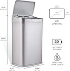 13 Gallon Touchless Trash Can Stainless Steel Sensor Lid Odor Seal 13 Gal