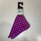 Mens Silk Handkerchief Pocket Square Berry Purple White Polka Dot Hanky 13  33cm