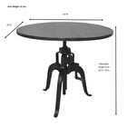 Bentley Adjustable Crank Table - Natural Driftwood Top - Aged Iron Base