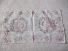 Vintage Linen  noel  Santa Christmas Holiday Dish Towel Ornaments  Candy Canes