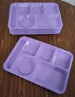 Vintage Melamine Divided Trays Plates Lot Of 7 Purple School Lunch Lavender Euc