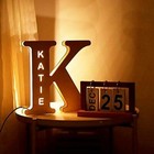 Personalized Decor Custom Led Letter Lamp Wooden Engraved Name Wall Night Light