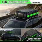 Standard 16 Cubic Feet Car Rooftop Luggage Carrier Bag  Green Weather-resistant