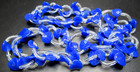 Amazing All Glass Blue   Clear Leaves French Vintage Necklace
