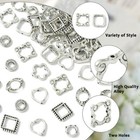 100pcs Alloy Bead Frames Bulk Tibetan Vintage Silver Hollow Metal Frames For Diy
