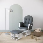 Nursery Glider Ottoman Set Rocking Chair W  Storage Pocket Indoor Comfort Gray