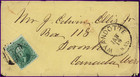 Scott  68 1864 Wyandotte Kansas To Toronto Canada Cover 10c Apex Certificate