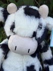Nwt Retired Jellycat Bashful Calf Medium 12  Plush Cow Black White Stuffed Toy