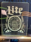 Miller Lite Clock Bar Sign Digital Light Up Lucite Vintage Old Man Cave Beer