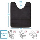 U Shaped  Bathroom  Rug    Soft  Contour  Toilet  Mat   Anti S   Black