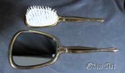 Vintage Vanity Rose Gold And Gold Floral Brush And Mirror Set For Sale Exc  Cond