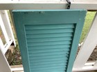 Vtg Shabby Exterior House Window Wood Louvered  Louver Shutter 36 By 16 Salvage