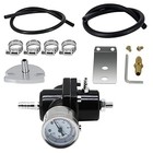 Efi Fuel Pressure Regulator Kit With Bypass Return 0-140psi Pressure Black