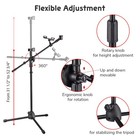 2 Pack Microphone Boom Arm Stand Adjustable Tripod W  Phone Holder Dual Mic Clip