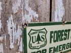 Vintage Us Forest Service Porcelain Sign Old Fire Tools National Park Ranger 14 