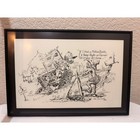 Vintage 1983 Jim Snook Original Ink Cartoon Farm Art Signed Framed 12x18