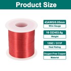 43 Awg Magnet Wire  43 Gauge 16 Oz Enameled Copper Wire  155c 311f  Red