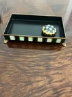Mackenzie-childs Courtly Check Dinner Napkin Holder With Courtly Check Weight       