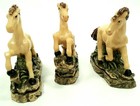 3 Vintage Hayward  Ca Stallion Horse Figurine Statues Tan Resin Sculptures 3 25 