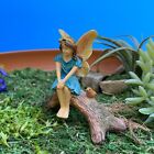 Fairy Garden Miniature  Fairy Daydreaming On Branch W Bird Decor  Fairy Figurine