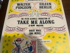 Rare Take Me Along Window Card 1959 Jackie Gleason Broadway 14x22