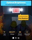 Led Combo Emergency Exit Sign Light With Two Adjustable Head Lights And Battery