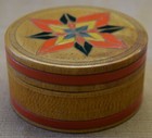 Vintage Artisan Wooden Coaster Set W Box Handcrafted Hand Painted Made In Japan
