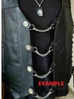 Willie G Half Skull Black Eye Vest Extender Usa Leathers Biker Harley Motorcycle