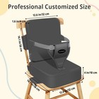 Toddler Booster Seat With Backrest Non Slip Travel Dining Chair Cushion Gray