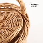 Small Wicker Basket  Wood Wicker Small Round Basket Bag With Lid And Handle