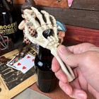 Skeleton Hand Cast Iron Bottle Opener With Antique Finish  6 5  Long 
