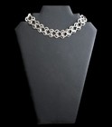 Vintage Taxco Mexico Sterling Silver 925 Wide Collar Necklace 