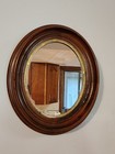 Antique 19th Century Oval Mahogany Mirror 13 25 In X 11 4 In Frame