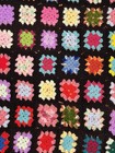 Vintage Handmade Crochet Granny Square Afghan Blanket Throw Multicolor 42x52