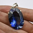 Certified 40 Ct Natural Blue Sapphire Oval Cut 925 Silver Pendant Loose Gemstone