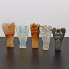 520 Cts 5 Pcs Natural Multi Color Mix Gemstone Carved 49mm-58mm Pocket Angel Lot