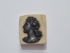 Rare Vintage Cameo Agate Portrait Profile Bronze Sculpture Female Bust