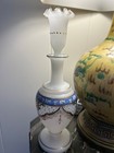 Antique Czech French   White Blue Gold Opaline Glass Perfume Cologne Frosted  2